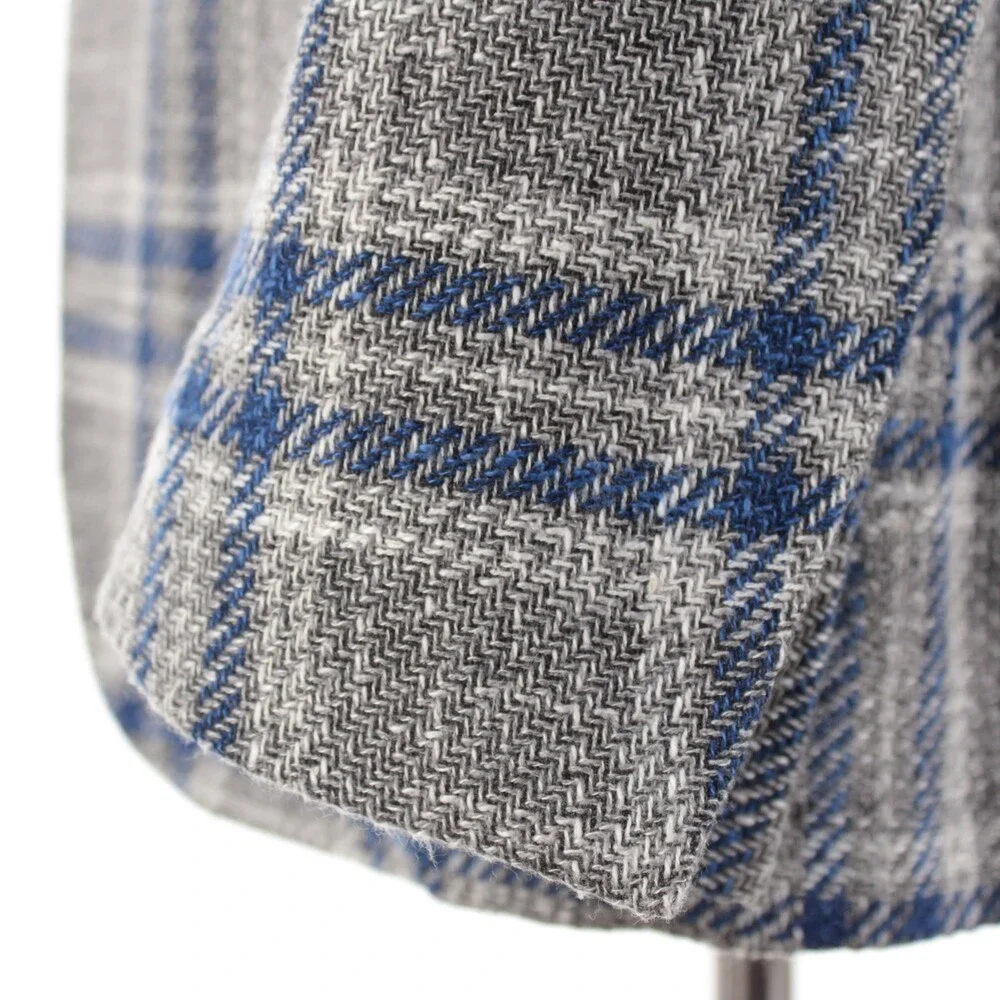 Sartorio Kiton NWT Wool Blend Sport Coat Size 52R (42R US) Gray w/ Blue & White